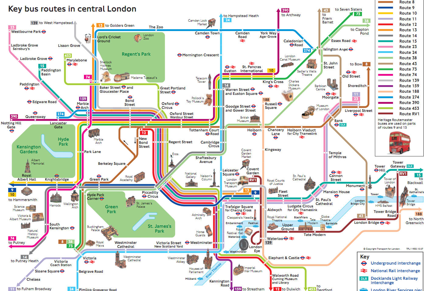 Mappa Rotte Autobus Nel Centro Di Londra